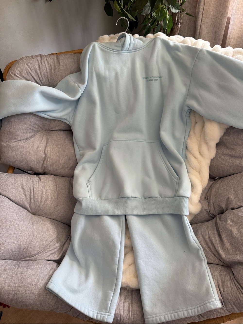 Cozy Light Blue Women's Fleece Pajama Set